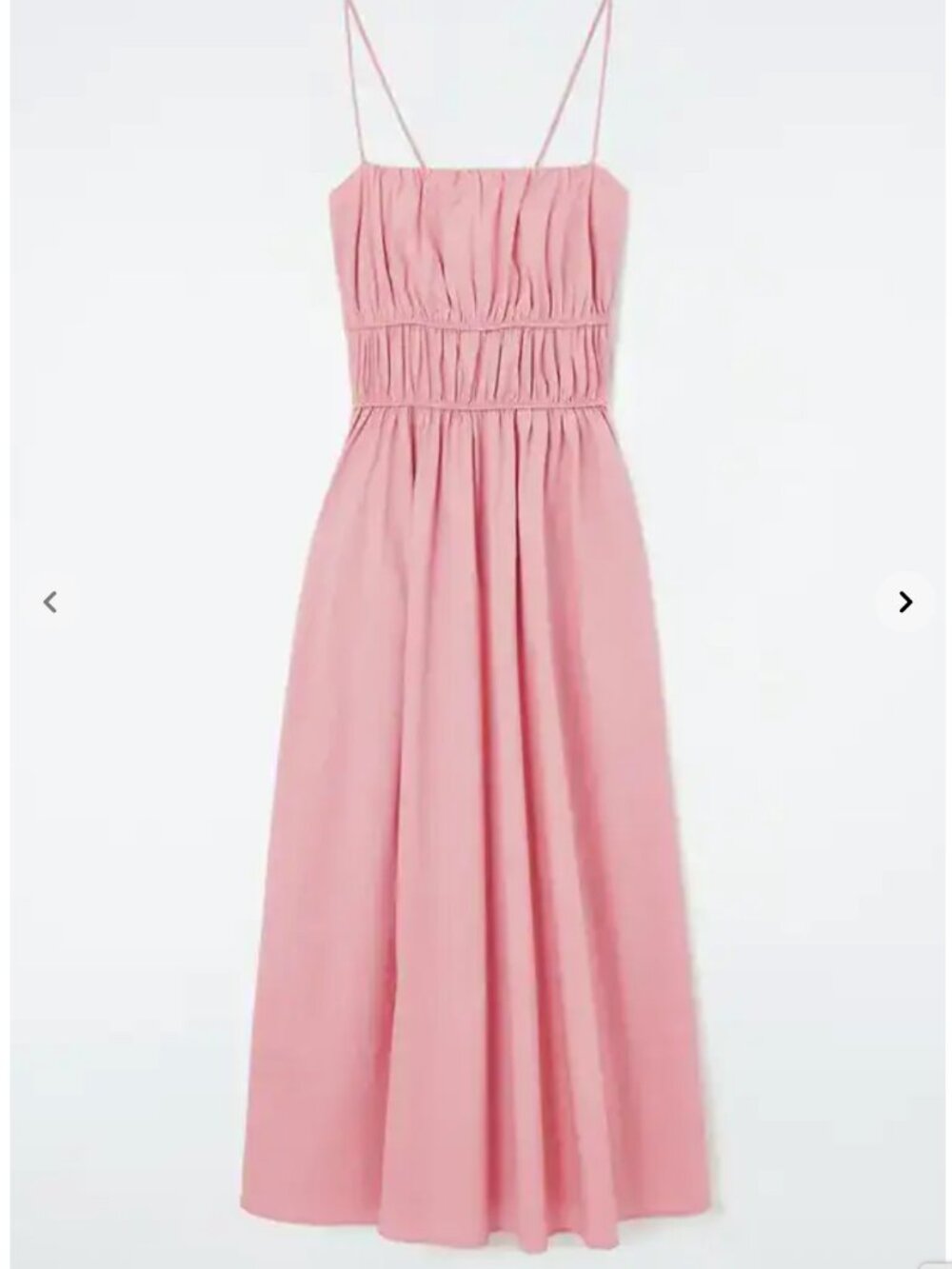 COS  gathered cotton midi dress Size 14 NWT